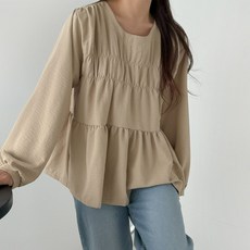 보리맘 빅사이즈 러버 셔링 밴딩 임부복 블라우스 a972