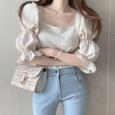 스퀘어넥셔링블라우스
