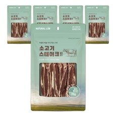 내츄럴랩 강아지 건강한 육포, 스테이크, 70g, 5개 - 강아지피자