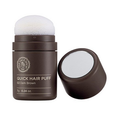THE FACE SHOP 菲詩小舖 遮色氣墊髮粉，防水，吸油，含何首烏和黑豆成分，02 Dark Brown, 02深棕色, 1罐