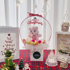 LOVELY FARM Merry Christmas角色玩偶氣球+壓克力樹+購物袋組 Care Bears, Cherry Blossom Bear