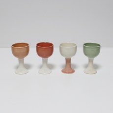 달소금 국산 도자기 유광 손잡이 술잔세트, 1세트, 술잔 4종