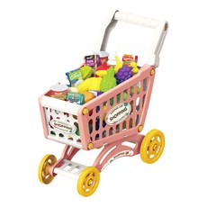 Tucan 超市購物車玩具29件組 粉紅色, 1組, 粉色