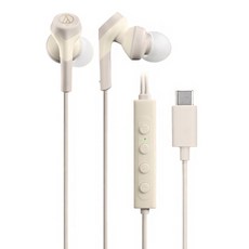 audio-technica 鐵三角 USB Type-C 米色耳塞式 降噪耳機, 米色, ATH-CKS330NC