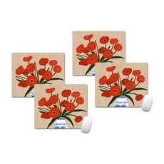 플라워 블룸 아트 마우스패드 20 x 24 cm, 12, 4개