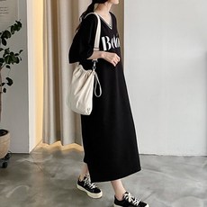 봉봉스토리 벳온 브이넥 반팔 박스 원피스 임부복