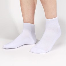 두발로 남성용 스포츠 파일 쿠션 단목 양말 5켤레, 화이트, 5개