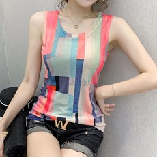 포플러앤씨 여성용 모티 줄지 나시