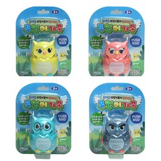 貓頭鷹家族機器寵物玩具 4種組, 混色