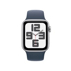 Apple 2023 애플워치 SE 2세대 알루미늄 케이스, 40mm, GPS, 실버 / 스톰 블루 스포츠 밴드, S/M