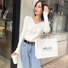 루나걸 여성용 밀러 브이 골지 니트