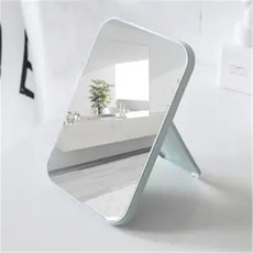 무다스 파스텔 라운드 엣지 렉탱글 휴대용 접이식 탁상 거울 일반형, 블루