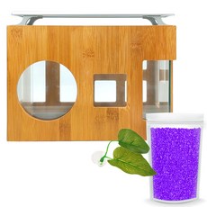 아쿠아테라 우드케이싱 어항 AMZ-W30 + 베타침대 + 바닥재 1kg + LED 등커버 세트, 퍼플(바닥재), 1개