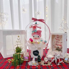 LOVELY FARM Merry Christmas角色玩偶氣球+壓克力樹+購物袋組 Care Bears, 美樂蒂
