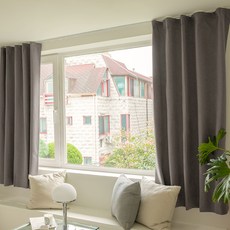 바자르 린넨 4중직 암막 커튼 2p + 커튼레일 + 커튼핀 + 커튼바 2p + 커튼끈 2p