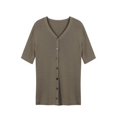 골지반팔가디건