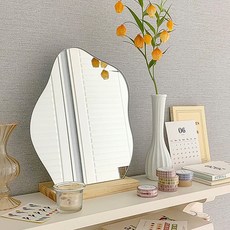 당신의온실 웨이브미러 S + 미송 받침, 혼합색상