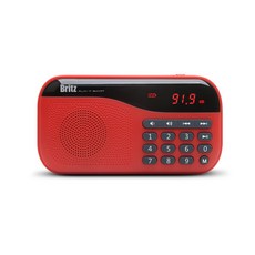 브리츠 휴대용 효도 라디오 MP3 블루투스 스피커, BA-PR1 PLUS, 레드