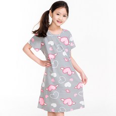 ELINE 女孩的 Heart Angel 短袖連體睡衣