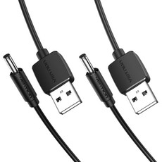 벤션 USB A-DC 3.5mm 충전케이블 CEX, 0.5m, 블랙,