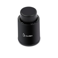 eCLART 按壓式紅酒真空瓶塞 黑色 1入, 矽膠/ABS塑膠/不鏽鋼, 1個