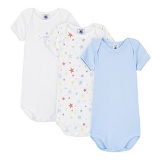 쁘띠바또 남아용 PB 멀티스타 반팔 바디수트 3종 세트