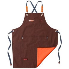 캔버스 더블 빅 파우치 바리스타 앞치마 A_RD_91, 브라운, 1개