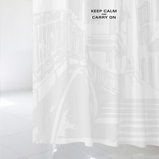 수풀 북유럽 스타일 샤워커튼 SC494 L 1800 x 1880 mm + 플라스틱 고리 12p + 커튼봉 화이트 세트, 1세트, 화이트계열