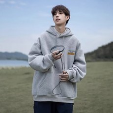 스타빈 남성용 프린팅 루즈 포켓 후드티