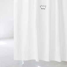 수풀 북유럽 스타일 샤워커튼 SC472 S 1520 x 1880 mm + 스테인리스 고리 12p + 커튼봉 화이트 세트, 1세트