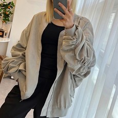 끌레느모네 여성용 트렌디 캐쥬얼 벌룬 항공점퍼 자켓