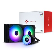 emTek REDBIT 280 ARGB CPU 散熱器 黑色, 單品