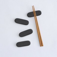 ERATO Olheum系列 陶瓷匙筷架 4件組, 黑色, 4個