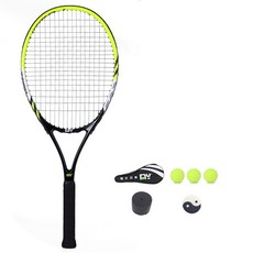 테니스 라켓-추천-VWY 입문자용 테니스 라켓 MY628 + 가방 + 손잡이 그립 + 공 3p + 댐프너 세트, 옐로우(라켓)