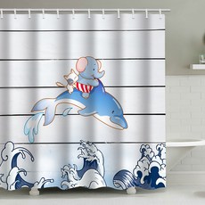 마켓에이 큐티 애니멀 욕실 샤워커튼 TYPE10 180 x 200 cm, 1개