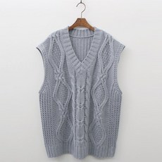 보리맘 꽈배기 니트 조끼 M195