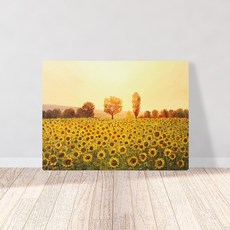 오홀리브 액자 테이블 소 60 x 40 x 27 cm, 황금해바라기밭