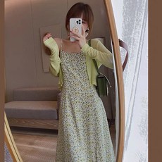 루나걸 페라모 원피스 가디건 세트
