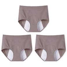 LOVELYON 女款棉質彈性防漏衛生內褲 ACJ01 3件, 摩卡