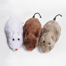 티티펫 고양이 움직이는 태엽쥐 장난감, 혼합색상, 3개