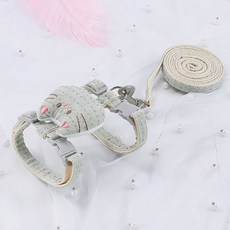 랜보어 반려동물 고양이 인형 가슴줄 세트, 민트, 1개