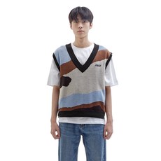 척 호리존 믹스 니트 베스트