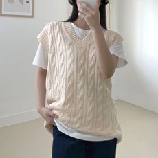 꽈배기니트조끼