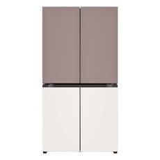 LG전자 디오스 오브제컬렉션 4도어 냉장고 T873MKE012 870L 방문설치, 클레이핑크(상), 베이지(하)