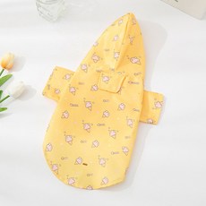 딩동펫 반려동물 캐릭터 벨크로 레인코트 우비, 옐로우, 1개
