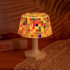 LED 충전식 조명 색상 변환 모자이크 타일 DIY 무드등, 레인보우