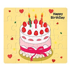 투영디자인 일러스트 퍼즐 편지지, 리본케익생일축하, 1개