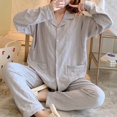 에스텔라 임산부 카라넥 니트 짜임 스타일 잠옷