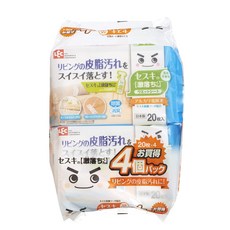 LEC 激落倍半碳酸鈉居家及地板清潔濕巾 20張x4包, 30 x 20cm, 地板清潔濕巾, 4包