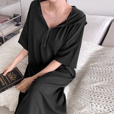 보리맘 토리 지퍼 후드 여름 빅사이즈 롱 원피스 R415